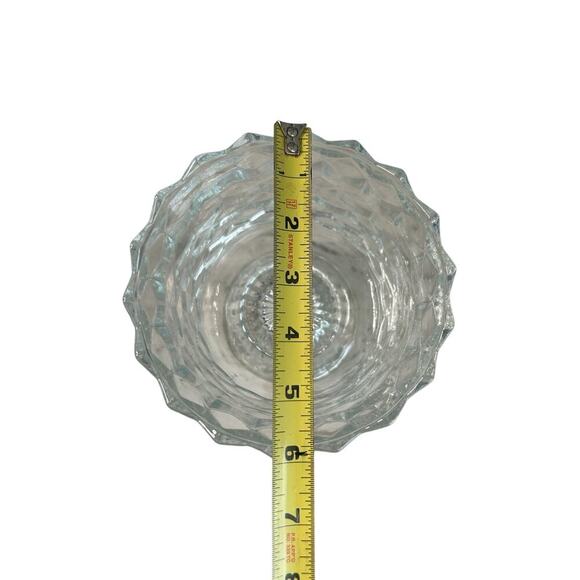 Vintage Fostoria American Footed Trifle Bowl 1950’s Cubed Pattern 6" Compote - Picture 6 of 9